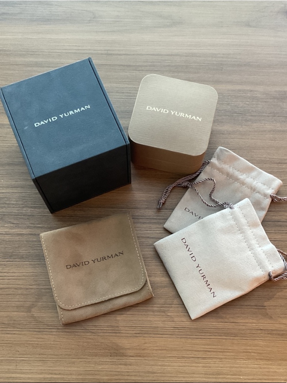 David Yurman Taupe and Black Jewelry Boxes & Pouches
